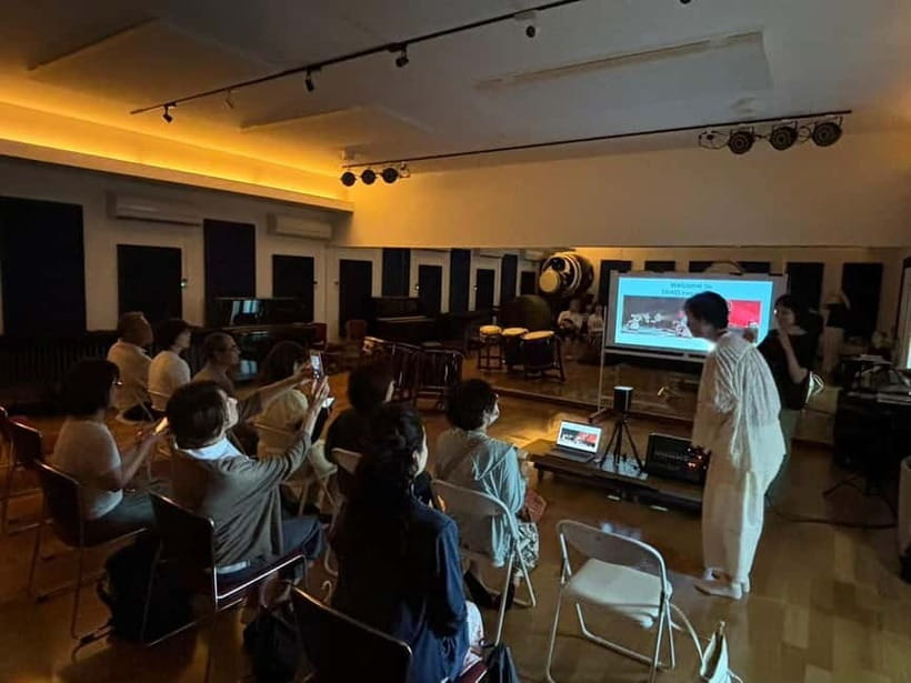 From Kyoto: Japanese Drum Taiko Workshop in Osaka - The finale photo in happi and hachimaki