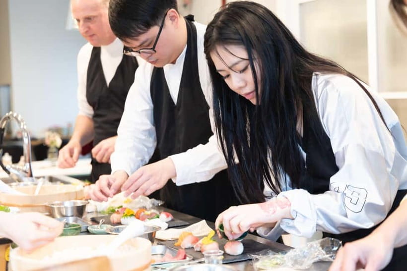 Kyoto: Enjoy Sushi & Market Tour! Best for Family & Couple! - Eating What You Made: Sushi, Miso Soup, Dessert, Coffee