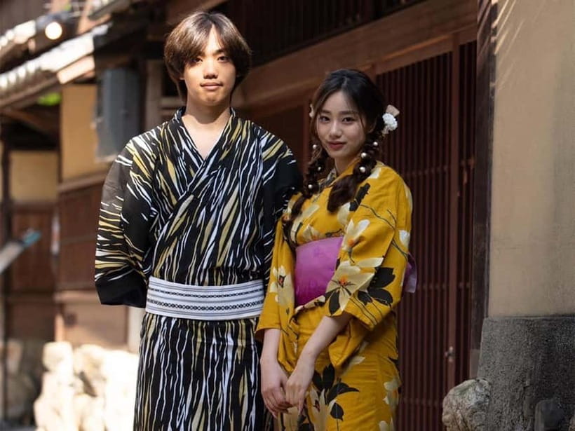 Kyoto Kimono Rental mimosa |Kimono/Yukata Rental Couple Plan - What’s included in the rental set (and what costs extra)