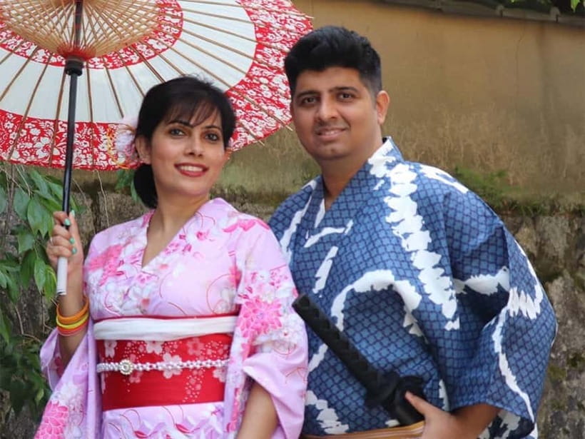 Kyoto Kimono Rental mimosa |Kimono/Yukata Rental Couple Plan - The dressing experience: calm, structured, and beginner-friendly