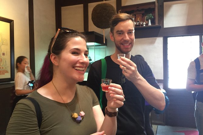 KYOTO Sake Tasting Tour at Local Breweries(tasting fee included) - Peaceful sips in a garden and a food court stop