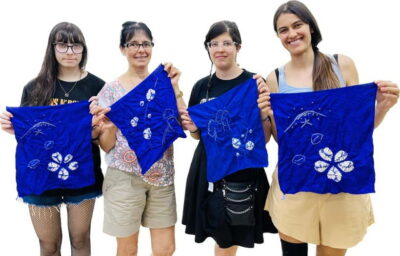 Shibori Fukusa Course at Kyoto Shibori Museum - Inside the class: making a shibori scarf using winding and sewing